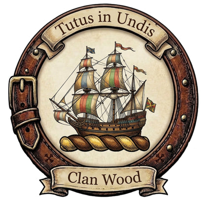 Clan Wood Crest digital download: Includes Color PNG, B&W PNG, and SVG vector files