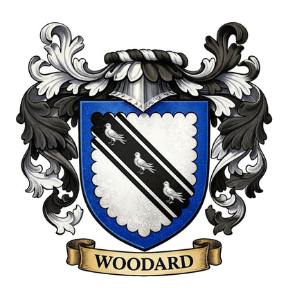 The Woodard Family Coat of Arms digital download: Includes Color PNG, B&W PNG, and SVG vector files
