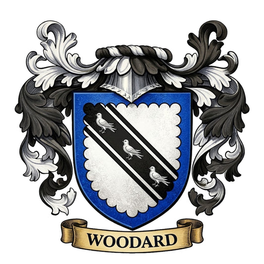 The Woodard Family Coat of Arms digital download: Includes Color PNG, B&W PNG, and SVG vector files