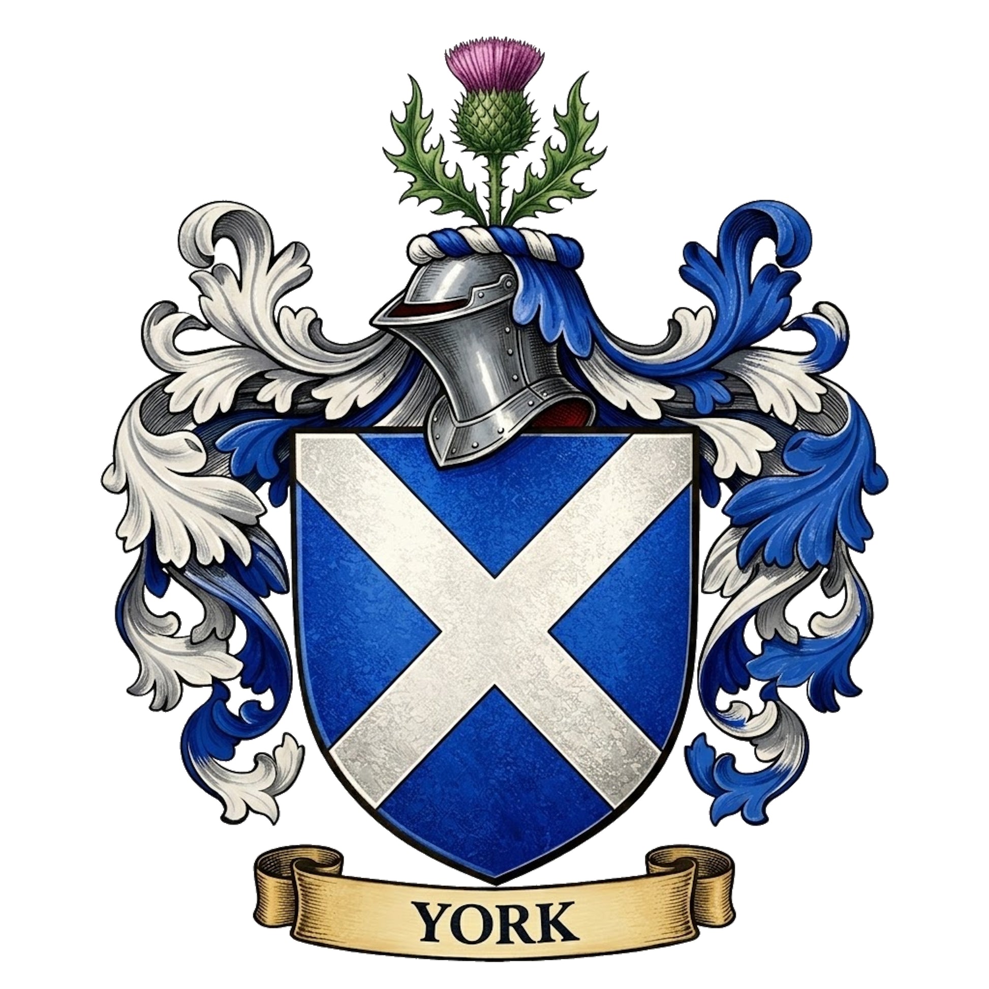 The York Family Coat of Arms digital download: Includes Color PNG, B&W PNG, and SVG vector files
