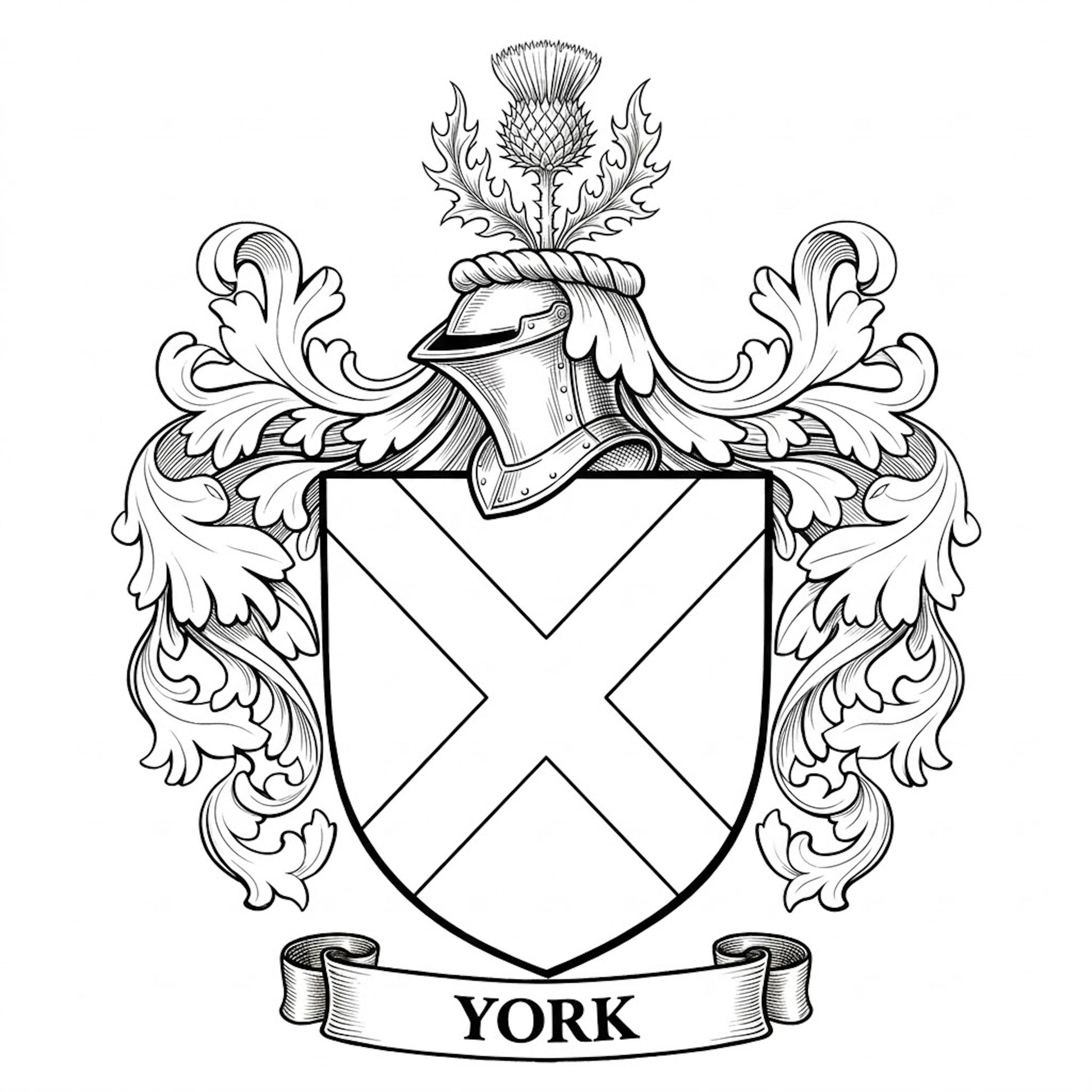 The York Family Coat of Arms digital download: Includes Color PNG, B&W PNG, and SVG vector files