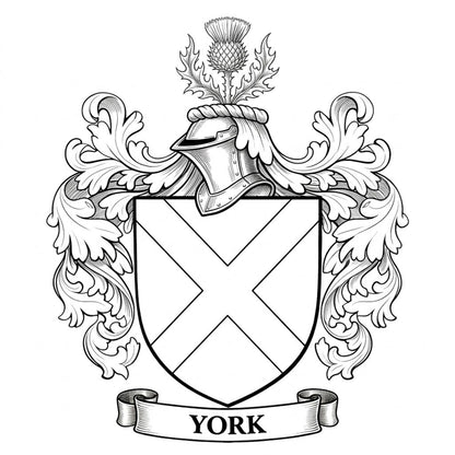 The York Family Coat of Arms digital download: Includes Color PNG, B&W PNG, and SVG vector files
